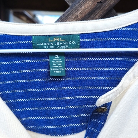 ⭐️LRL Ralph Lauren Cream 3/4 Sleeve Top - Picture 5 of 8